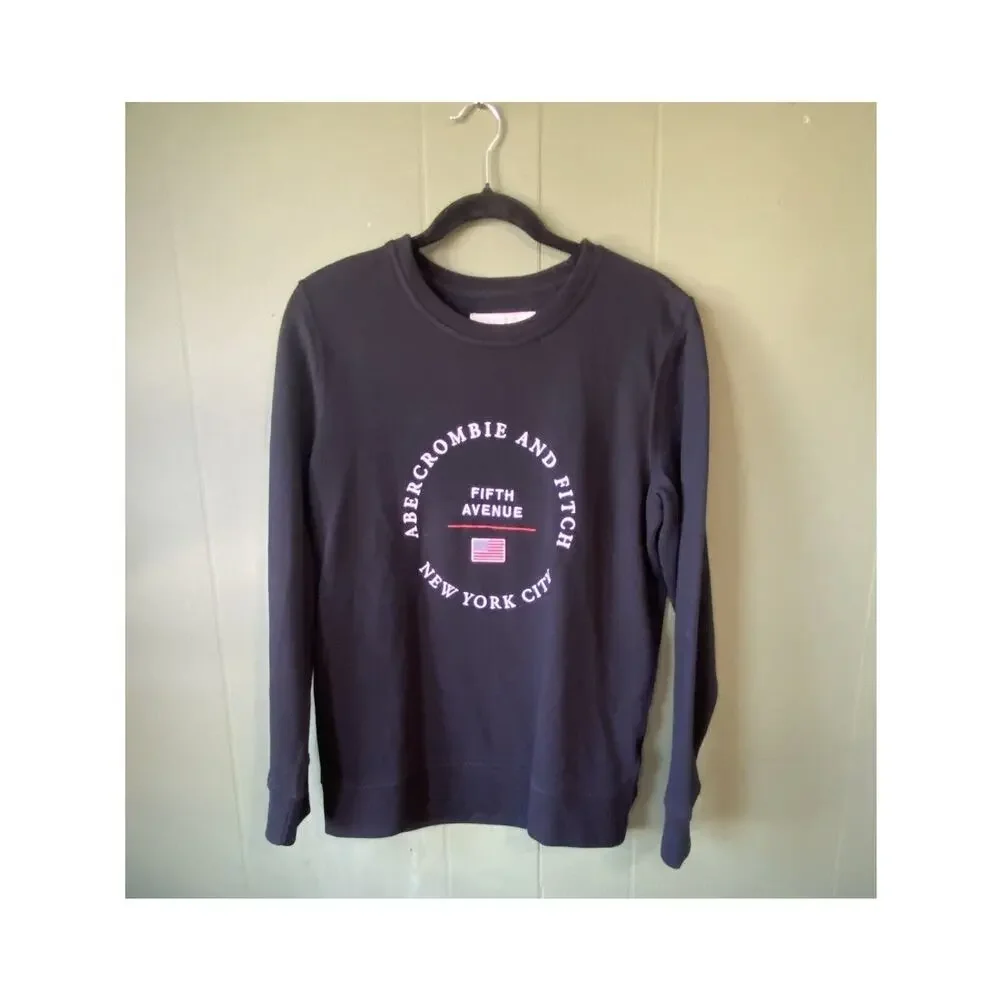 Abercrombie & Fitch Sweater Mens XS Casual Black Athleisure Pullover Crewneck
